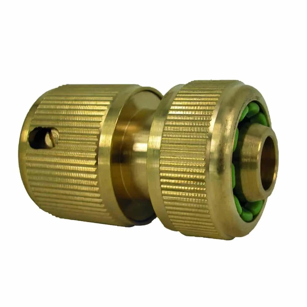 "Brass Quick Connect Garden Hose with Water Stop - 1/2 Inch image"