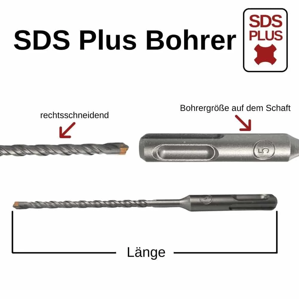 "SDS Plus Hammer Drill Bit, 10mm, 600mm, 4 Flute, Concrete, Masonry image"