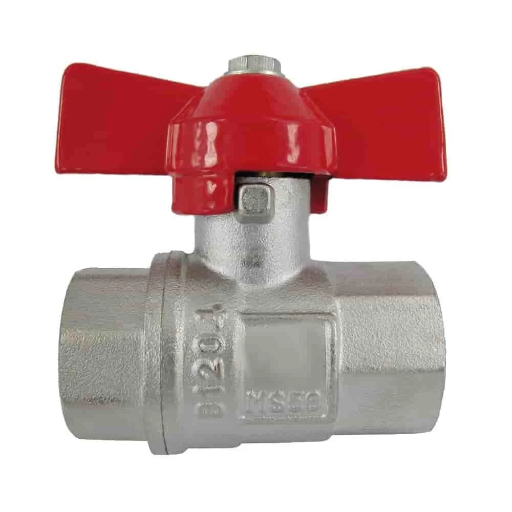 "1/2 Inch Ball Valve, Brass Wing Handle, Female Thread image"