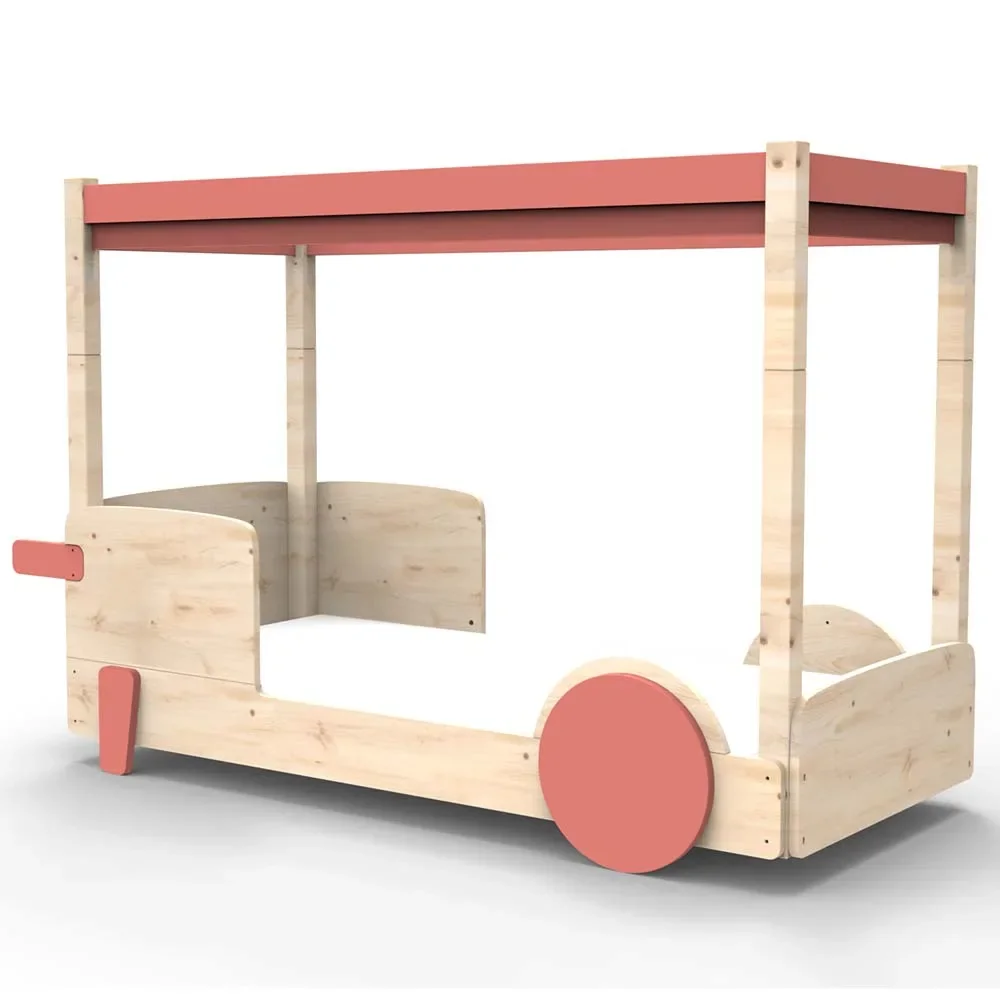 "Mathy by Bol's four -poster bed "Discovery", Color elements: coral image"