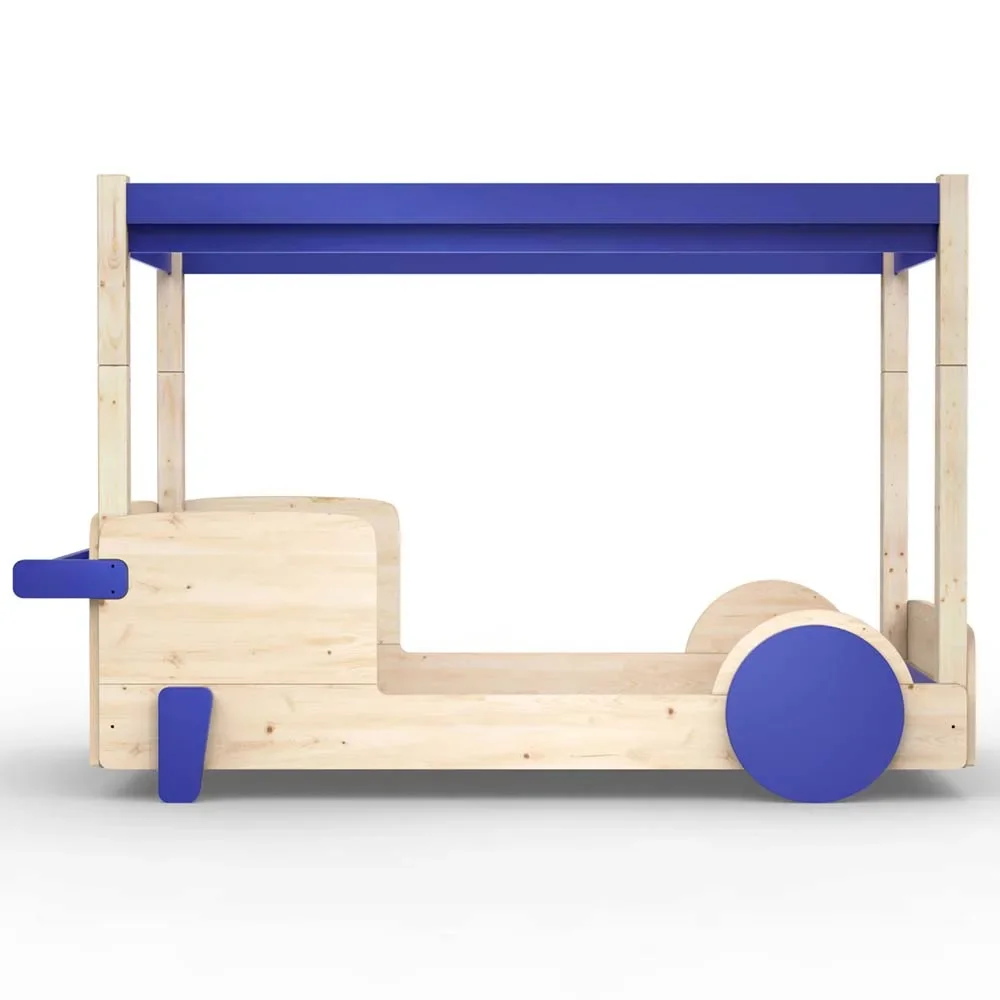 Mathy by Bol's four -poster bed "Discovery", Color elements: Marseille Blue