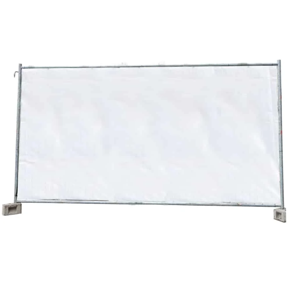 Construction Fence Privacy Screen, 160g/m², PE, 1.76m x 3.41m, white privacy screen fence