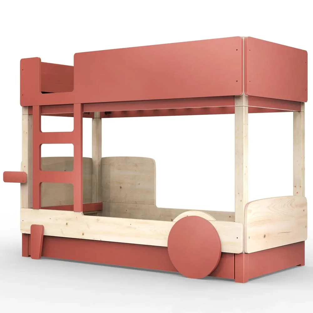 "Mathy by Bol's bunk bed "Discovery" with bed drawer, Color elements: Marsala image"