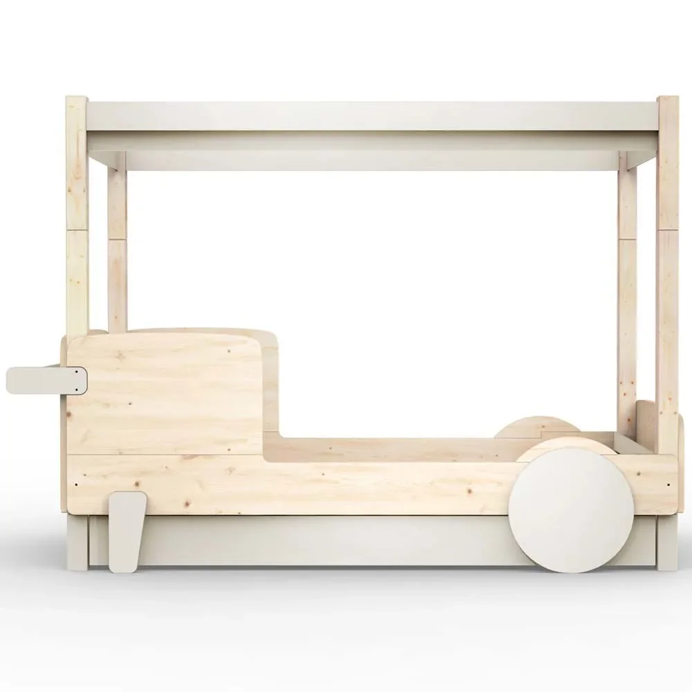 "Mathy by Bol's four -poster bed "Discovery" with bed drawer, Color elements: raw image"