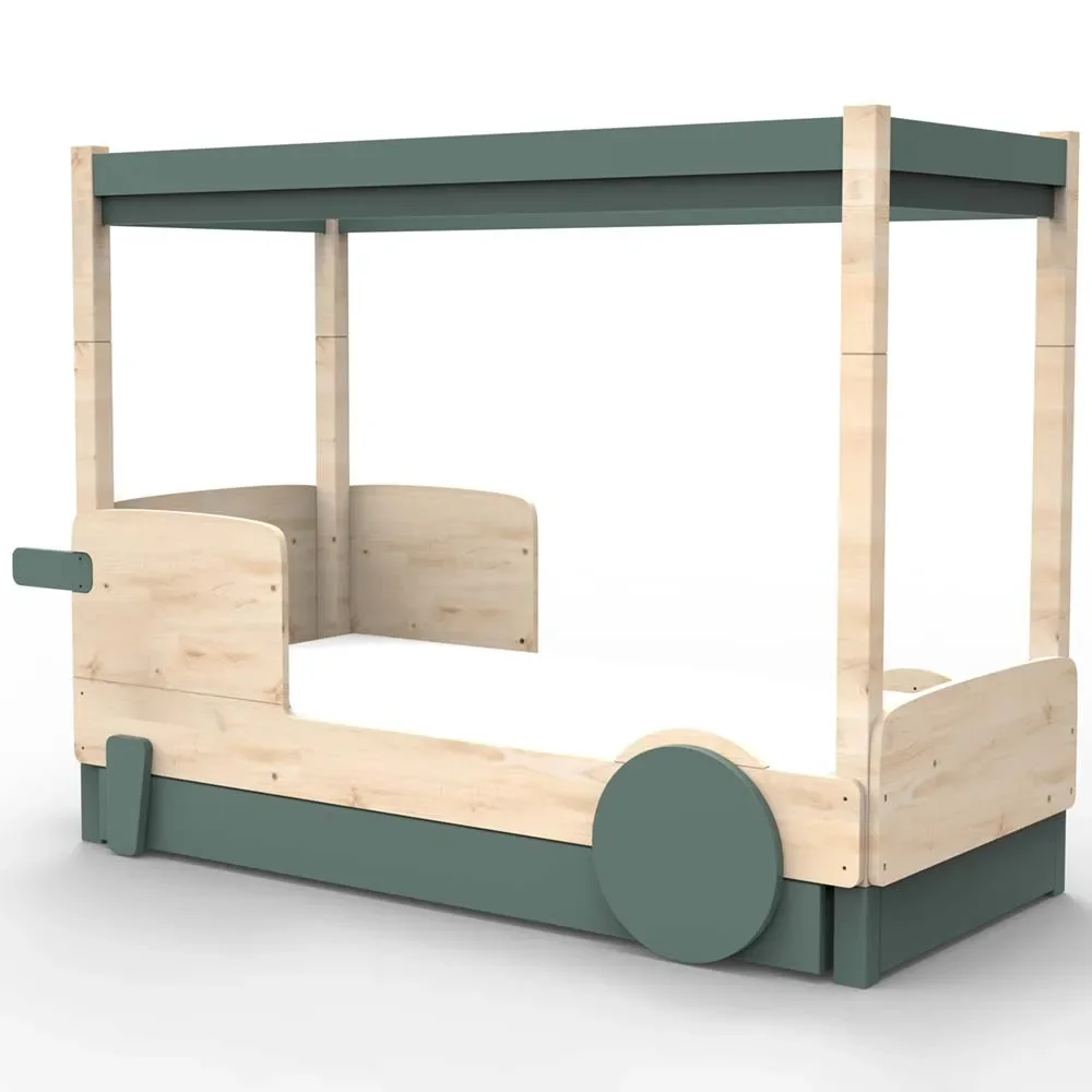 Mathy by Bol's four -poster bed "Discovery" with bed drawer, Color elements: Thunderstorm