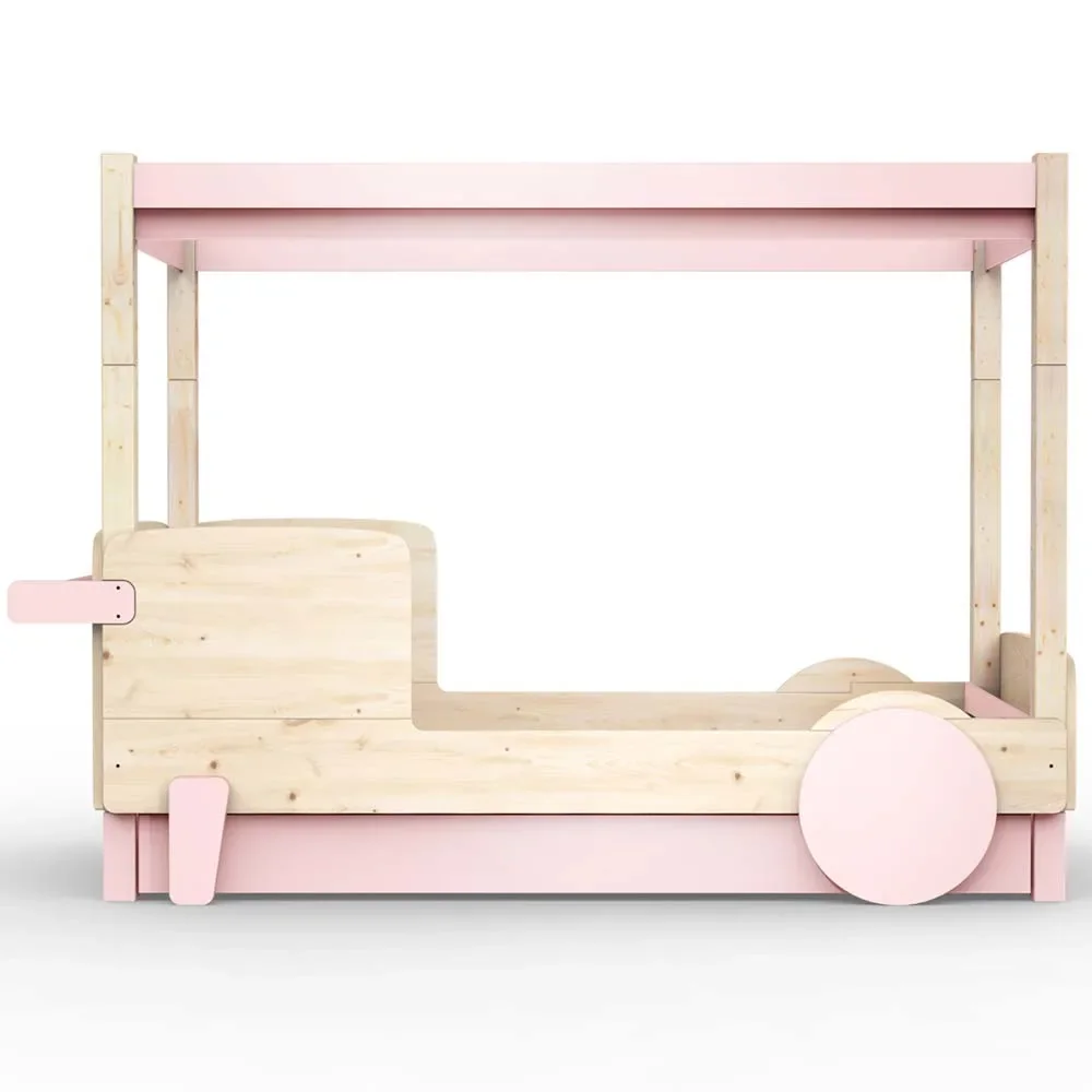 "Mathy by Bol's four -poster bed "Discovery" with bed drawer, Color elements: Powder pink image"