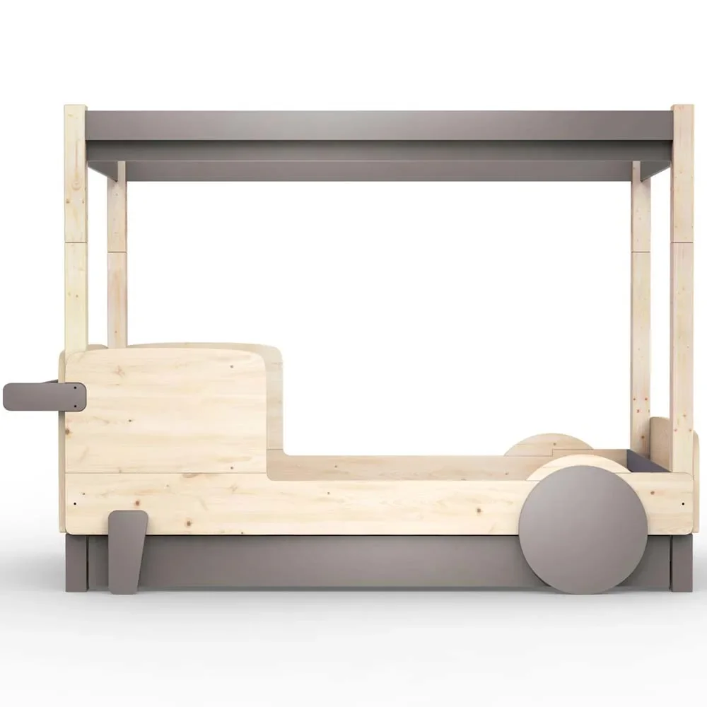 "Mathy by Bol's four -poster bed "Discovery" with bed drawer, Color elements: linen image"