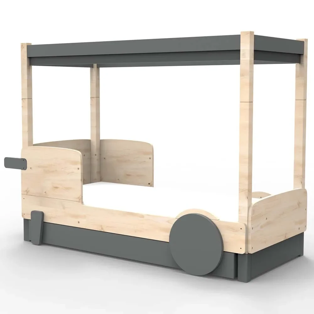 "Mathy by Bol's four -poster bed "Discovery" with bed drawer, Color elements: Basalt Gray image"