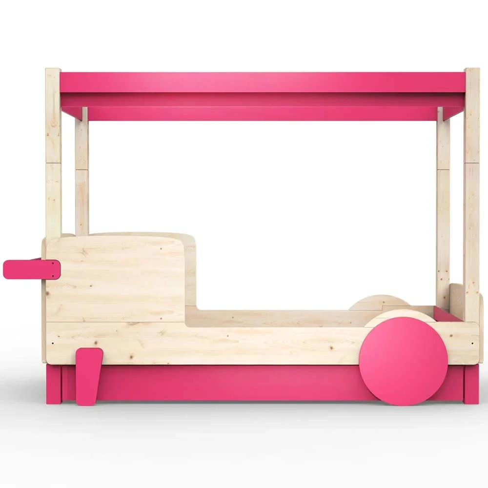 "Mathy by Bol's four -poster bed "Discovery" with bed drawer, Color elements: Summer pink image"