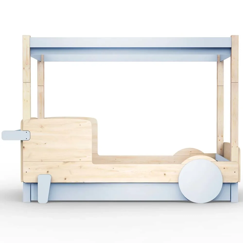"Mathy by Bol's four -poster bed "Discovery" with bed drawer, Color elements: Powder Blue image"