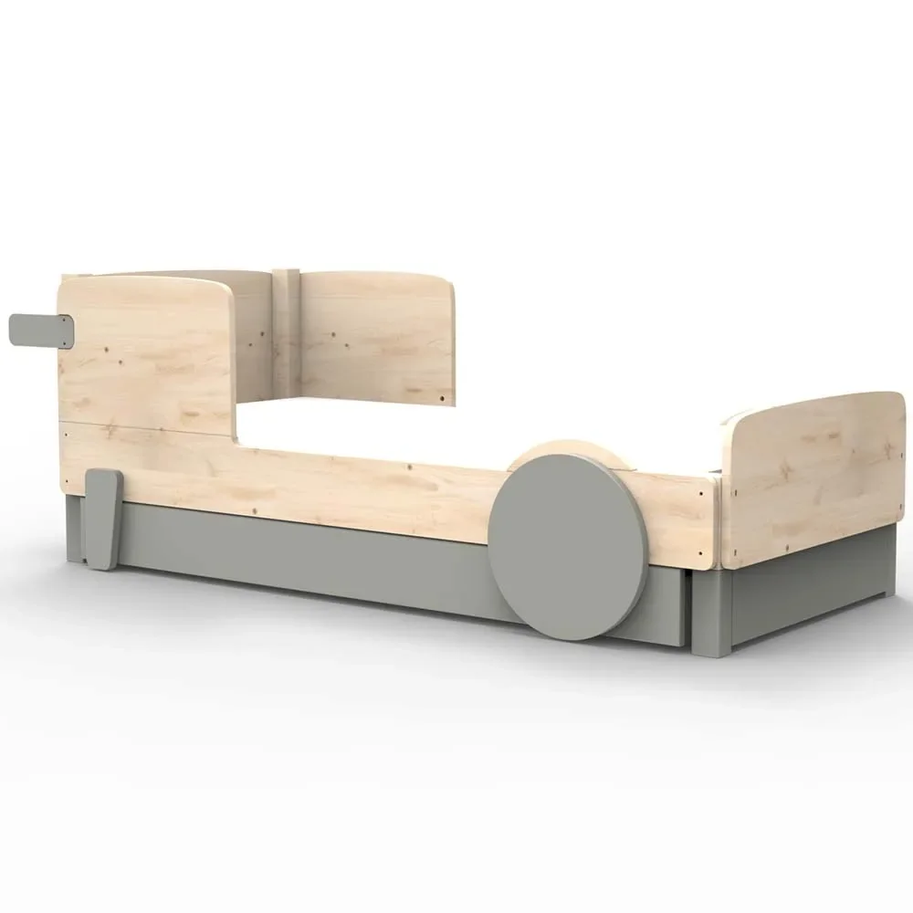 "Mathy by Bol's single bed "Discovery" with bed drawer, Color elements: Cement gray image"