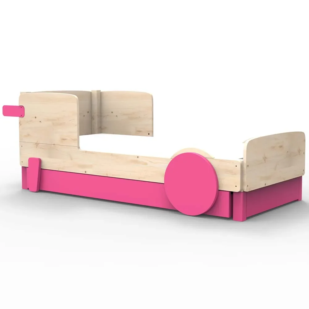 "Mathy by Bol's single bed "Discovery" with bed drawer, Color elements: Summer pink image"