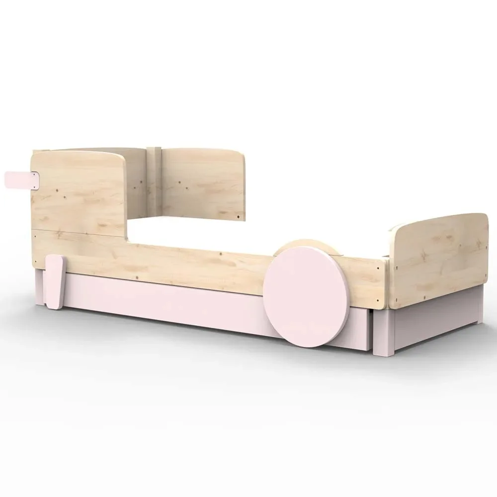 "Mathy by Bol's single bed "Discovery" with bed drawer, Color elements: Powder pink image"