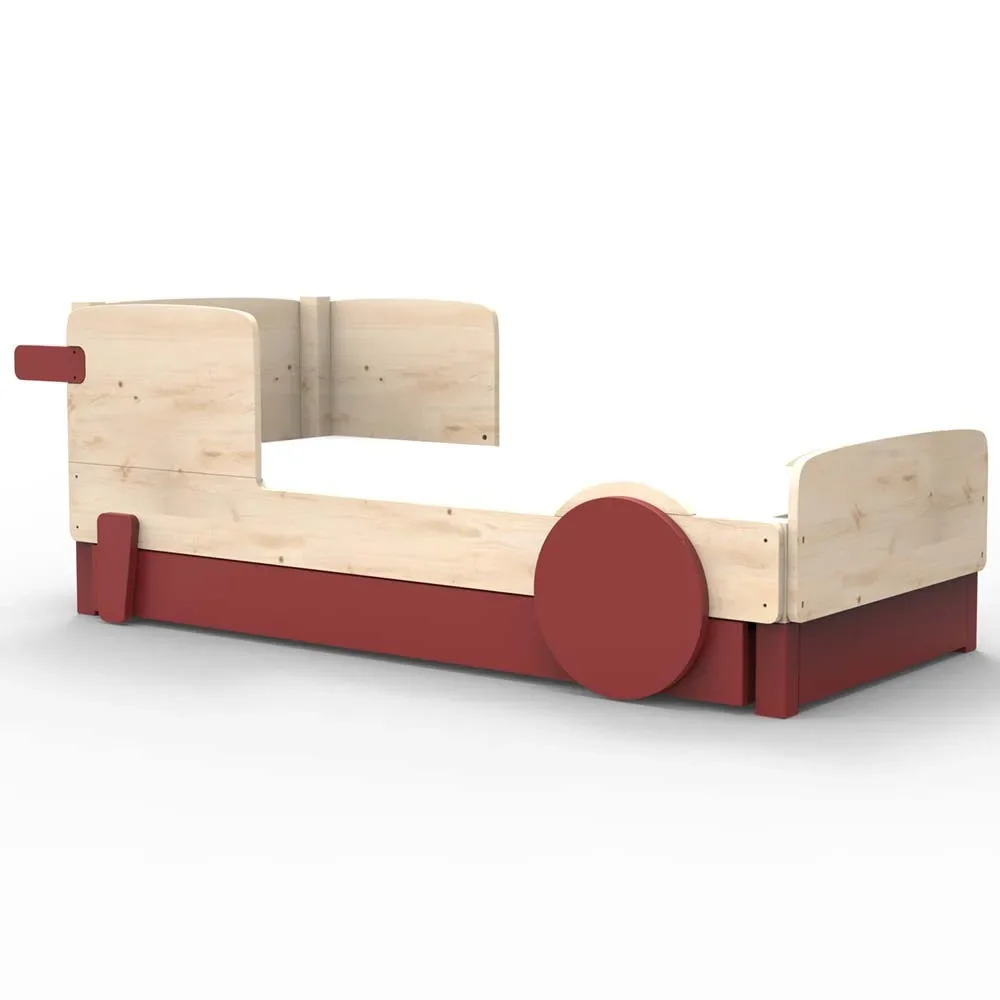 "Mathy by Bol's single bed "Discovery" with bed drawer, Color elements: Marsala image"