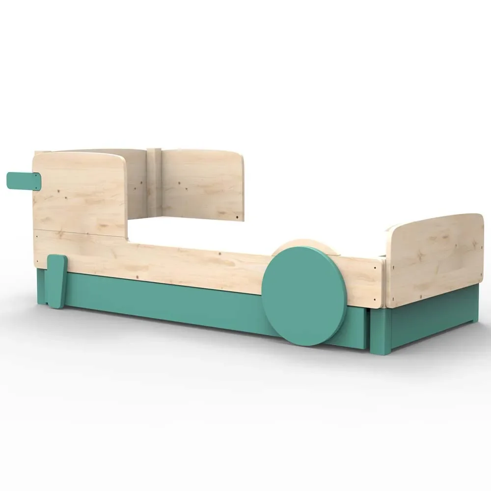 "Mathy by Bol's single bed "Discovery" with bed drawer, Color elements: Light Green image"