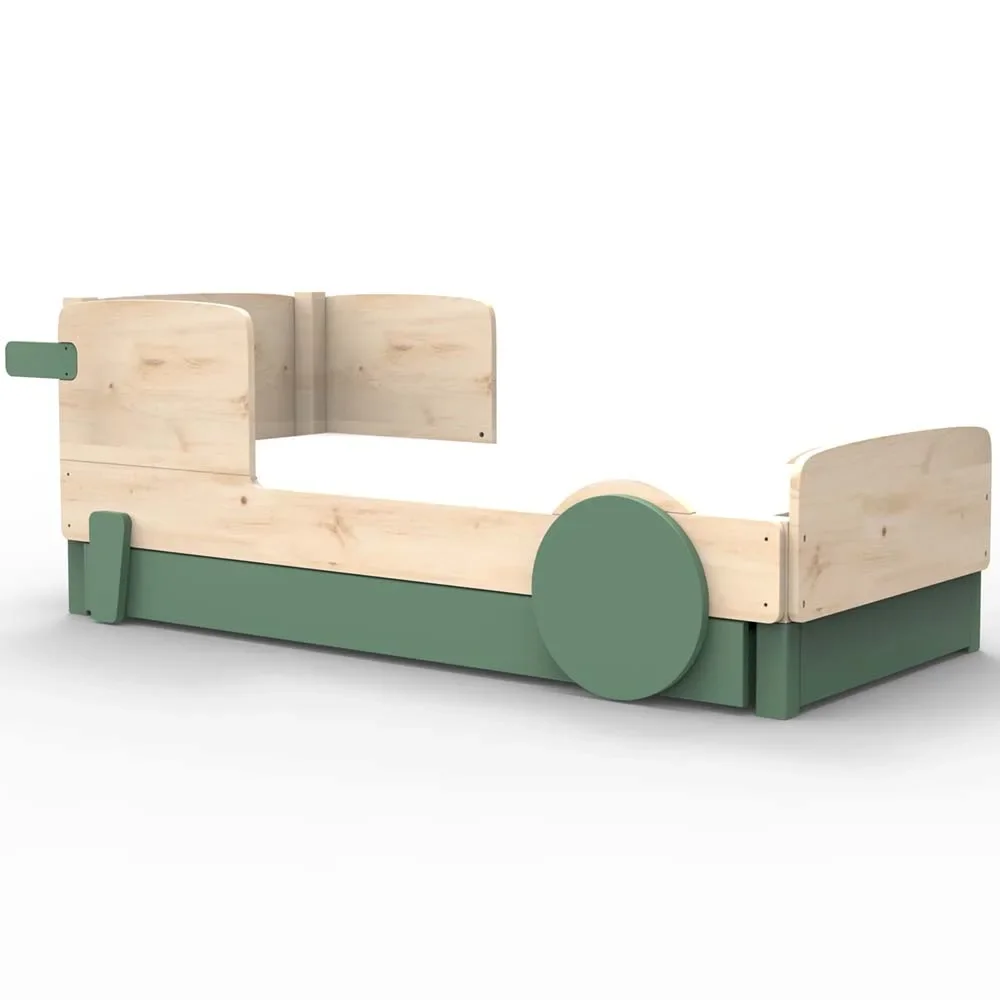 "Mathy by Bol's single bed "Discovery" with bed drawer, Color elements: Jungle Green image"