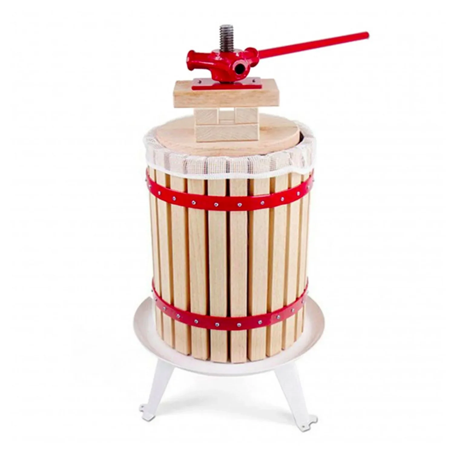 "Cider press, apple press, fruit press - wooden basket, 18 L image"