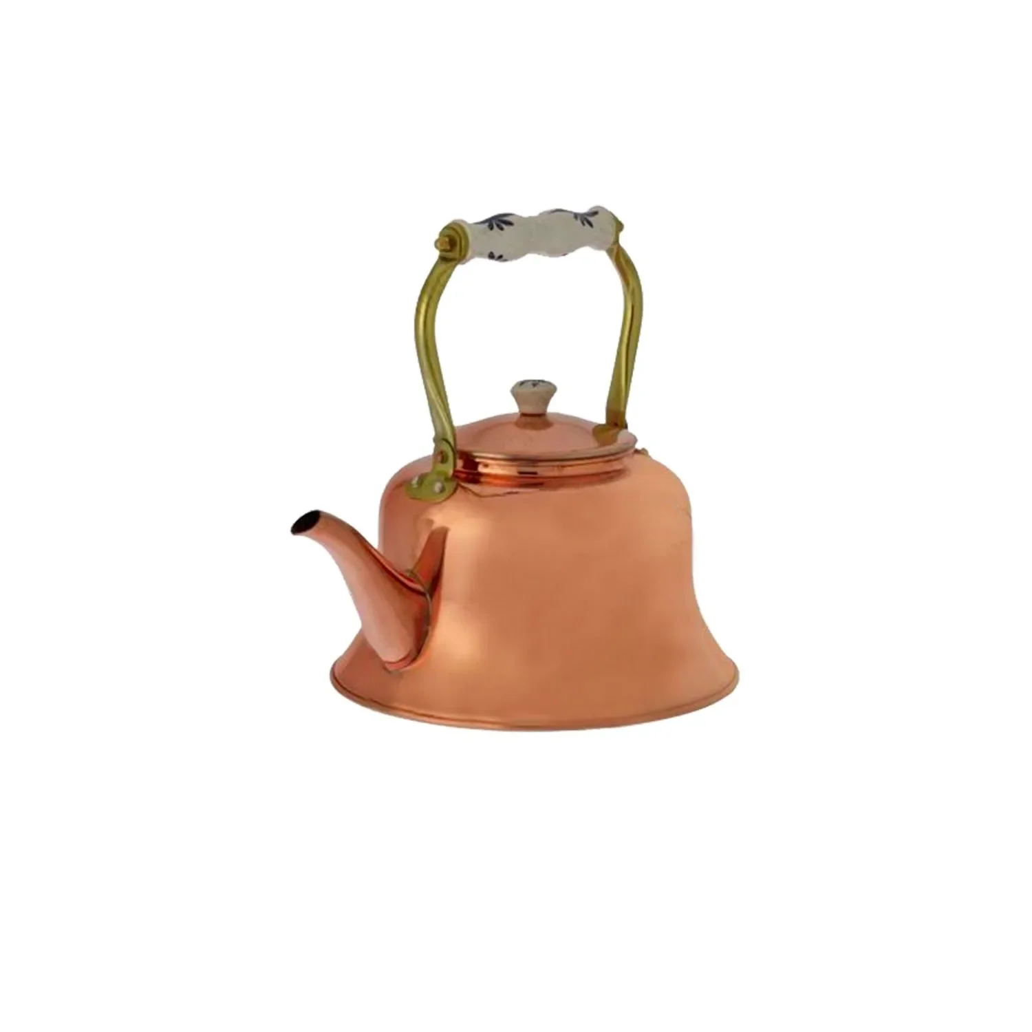 "Copper kettle, copper teapot - with porcelain handle, 1,5L image"