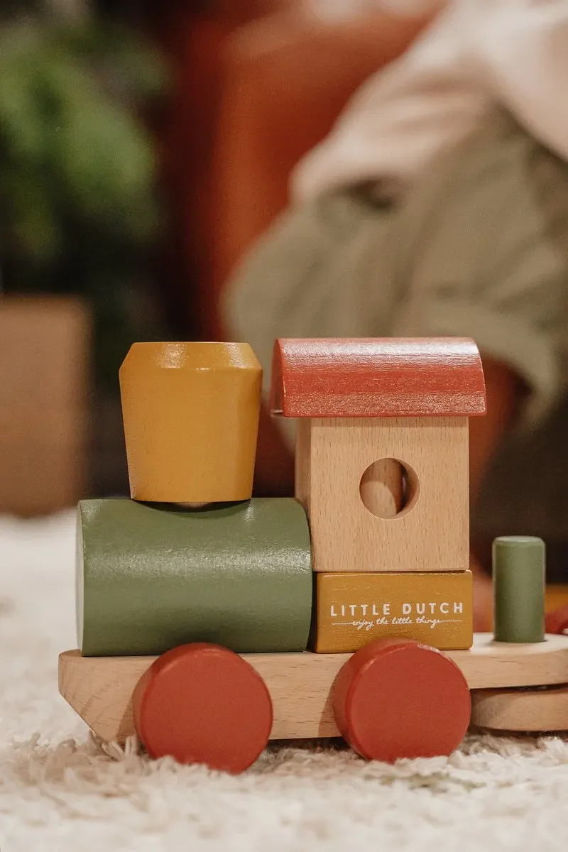 "Little dutch toys, Christmas wooden train image"