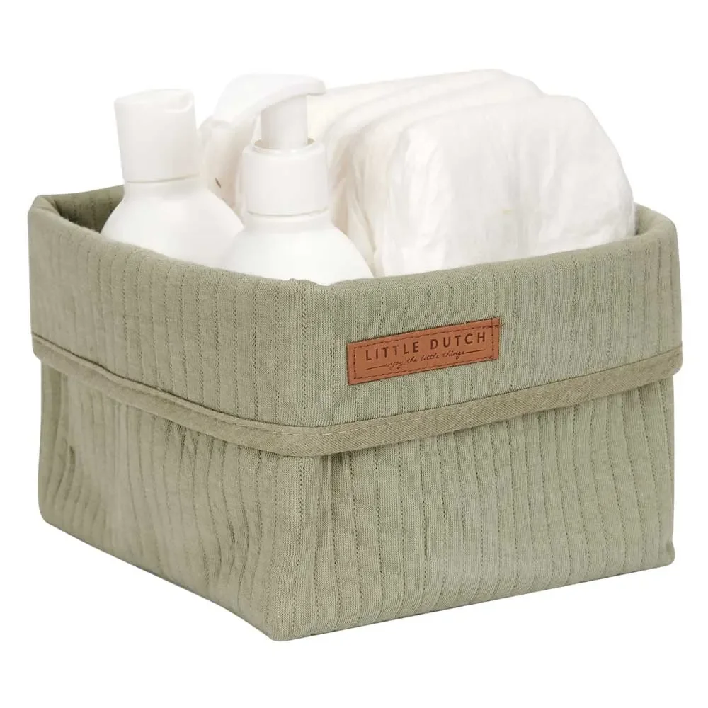 Little Dutch Baby Storage Baskets Klein Uni Oliv "Pure Olive"