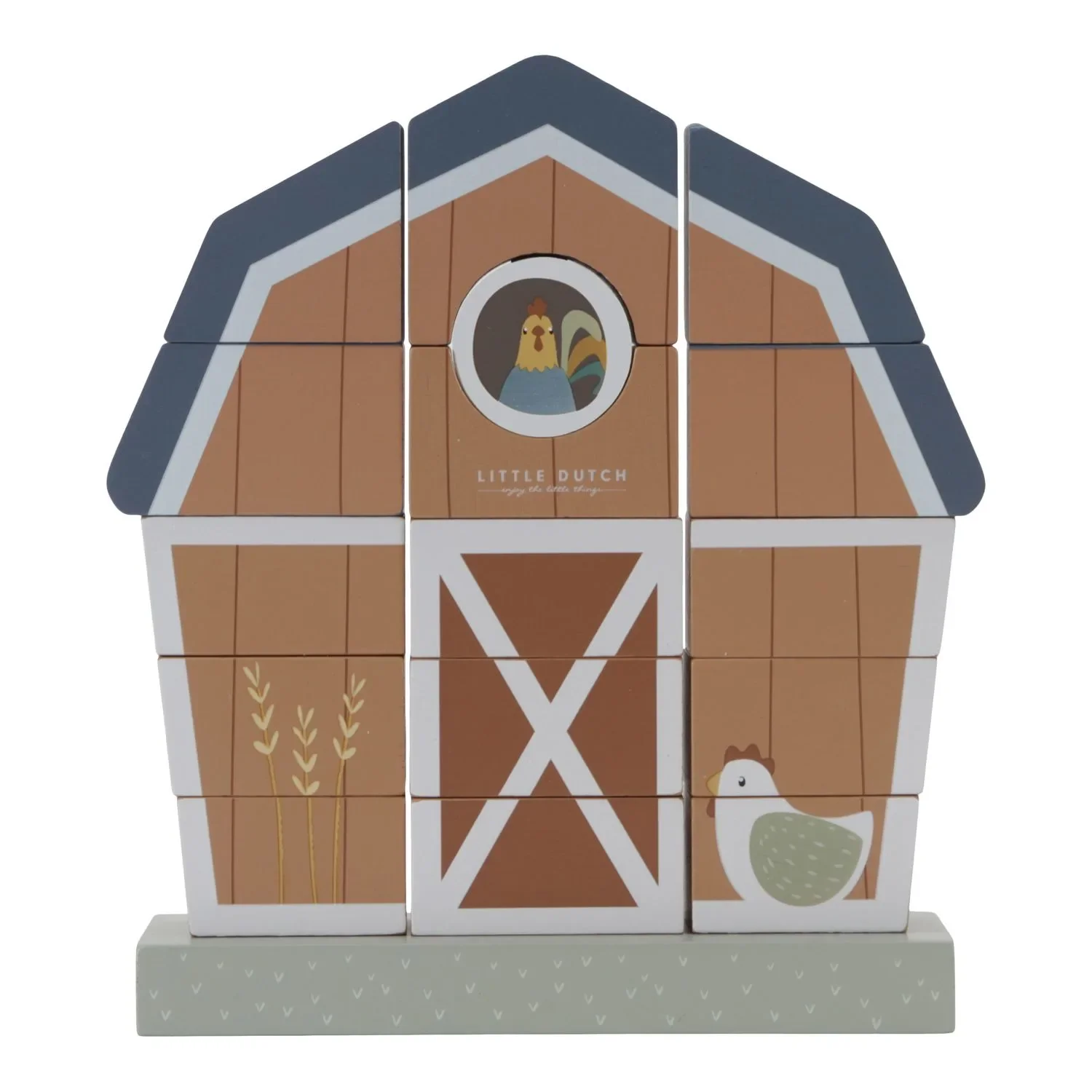 Little Dutch Little Farm Farmhouse Stacking Toy, 20x5x18.5x5.5