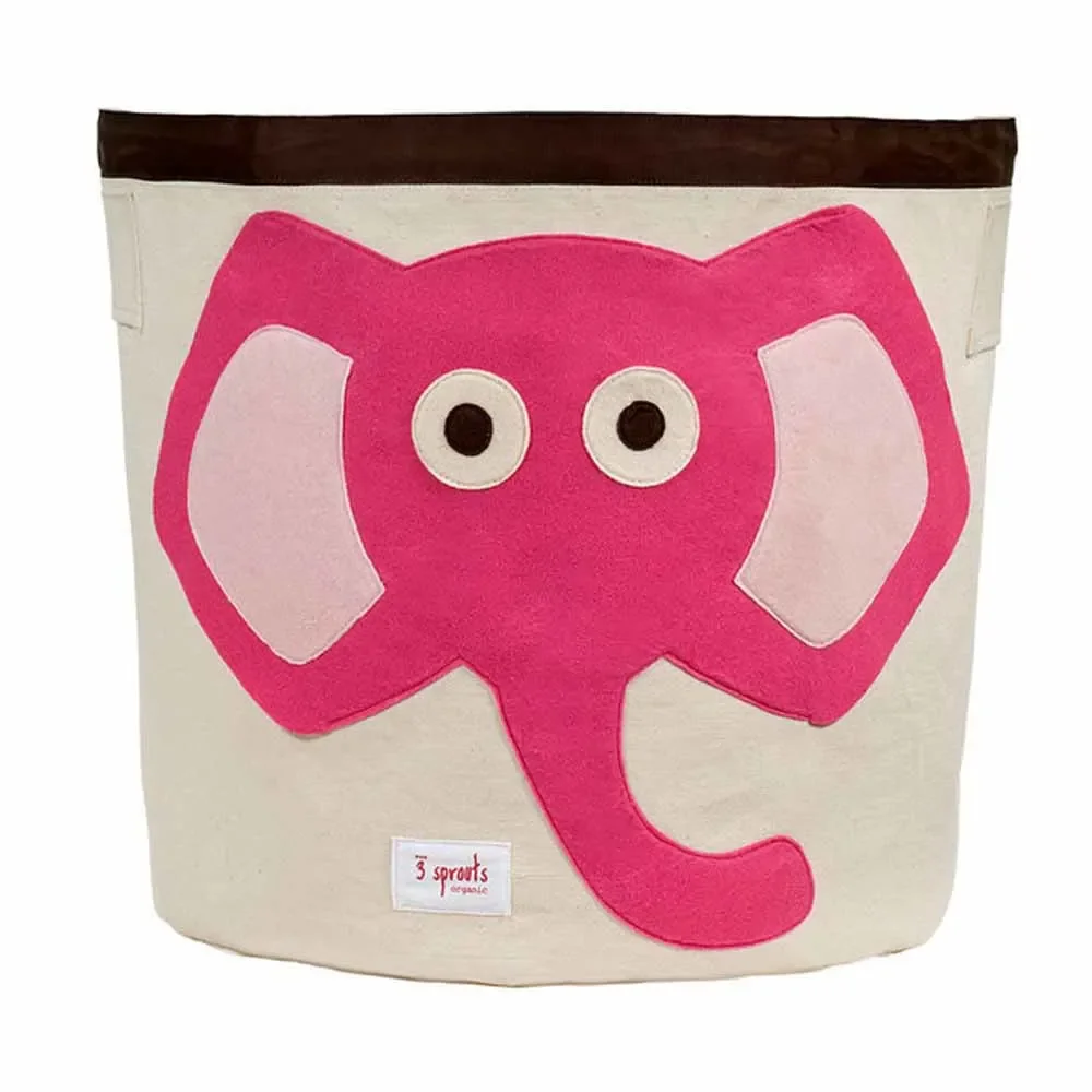 "3 Sprout's storage basket elephant pink image"