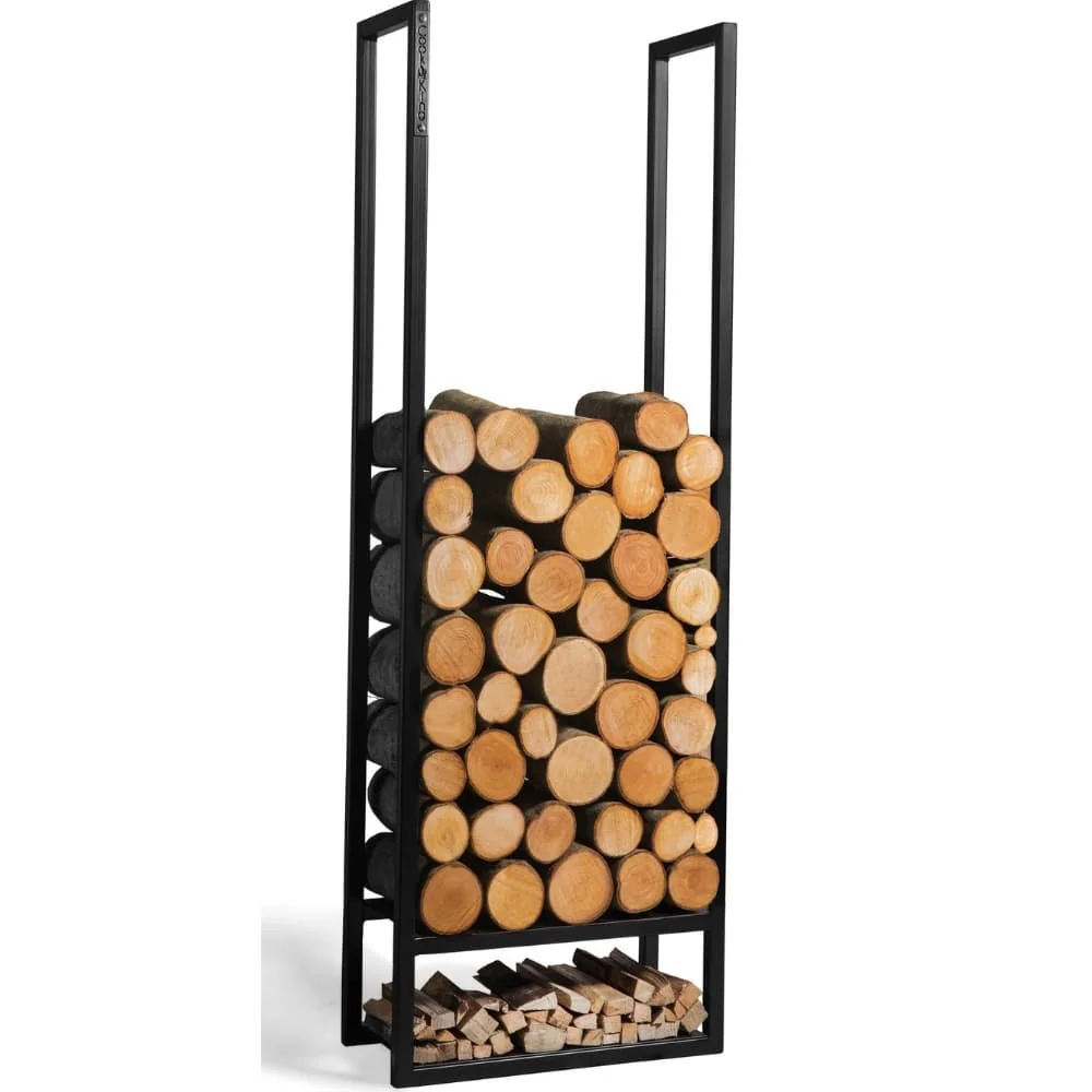 "Steel Firewood Rack - Modern Log Holder for Indoor & Outdoor image"