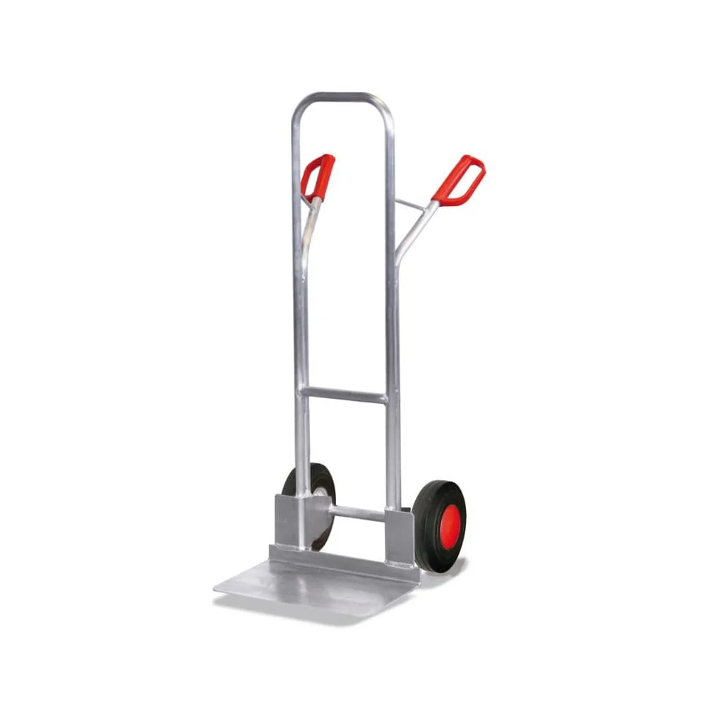 "Aluminum Hand Truck, 200 kg Capacity, Solid Rubber Wheels & Large Toe Plate image"