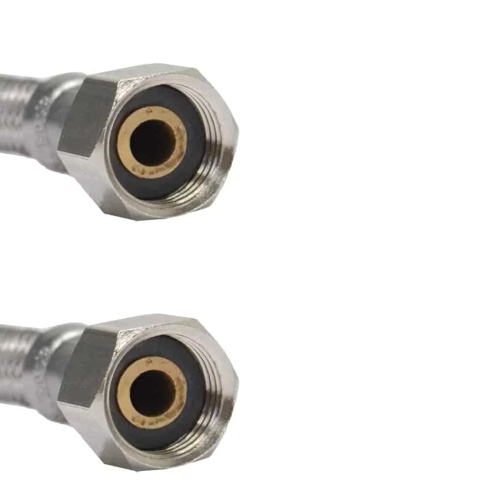 "1/2 Inch Stainless Steel Braided Water Hose - 50cm, DVGW Certified image"