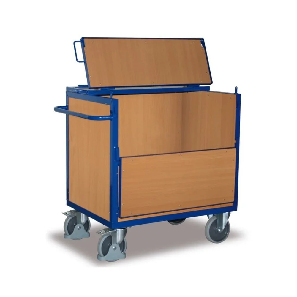 "Covered Wagon Cart, 500 kg Load Capacity, Blue Tool Cart image"