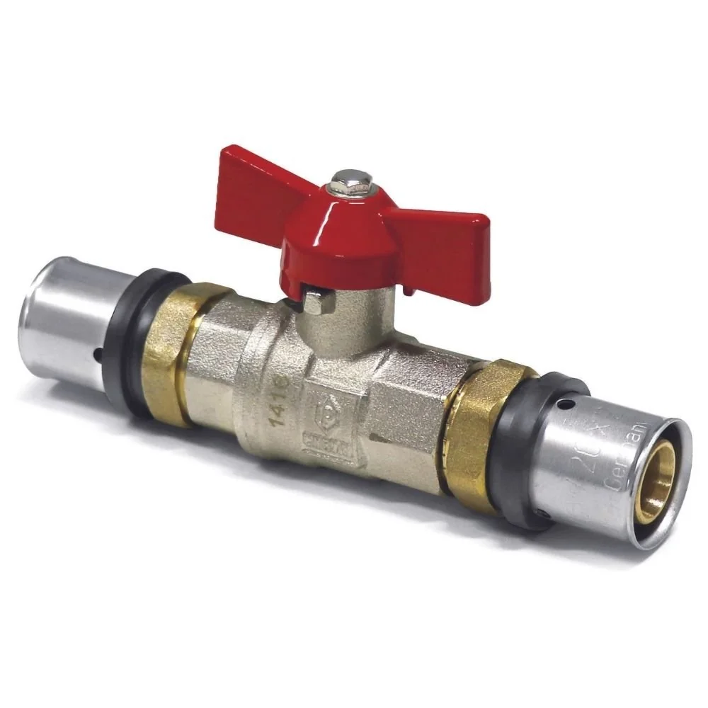 "Press fitting ball valve red wing handle 26 x 3 image"