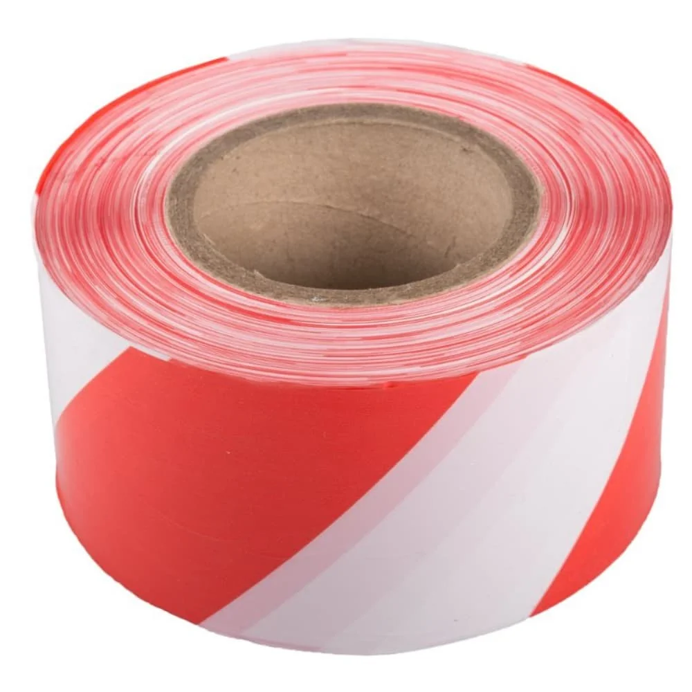 "Red & White Barrier Tape, 500m x 75mm, Safety Warning Tape image"