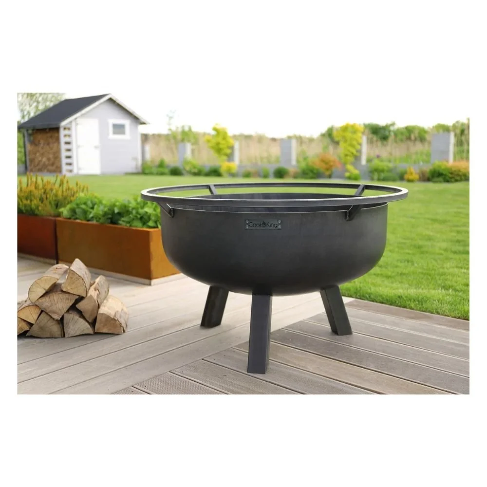 "XXL Fire Pit 'PORTO' - 80cm Steel Fire Bowl image"