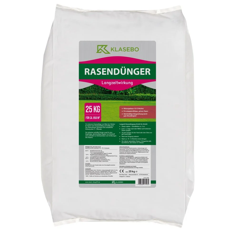 "25kg Slow Release Lawn Fertilizer, NPK 20+5+8 Grass Fertilizer, Mineral Lawn Food image"