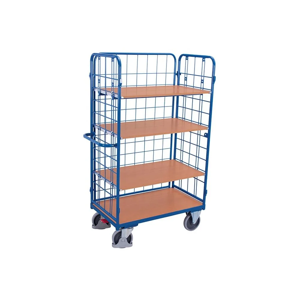 "Industrial Rolling Cart, 4 Shelves, 500kg Capacity, Heavy-Duty Warehouse Cart image"