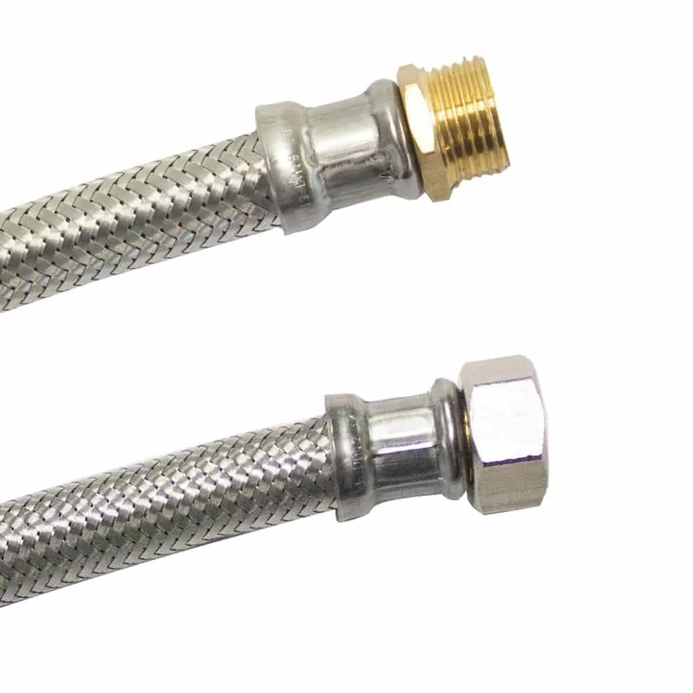 "3/4 Inch Braided Stainless Steel Water Hose - Flexible Connector Hose image"