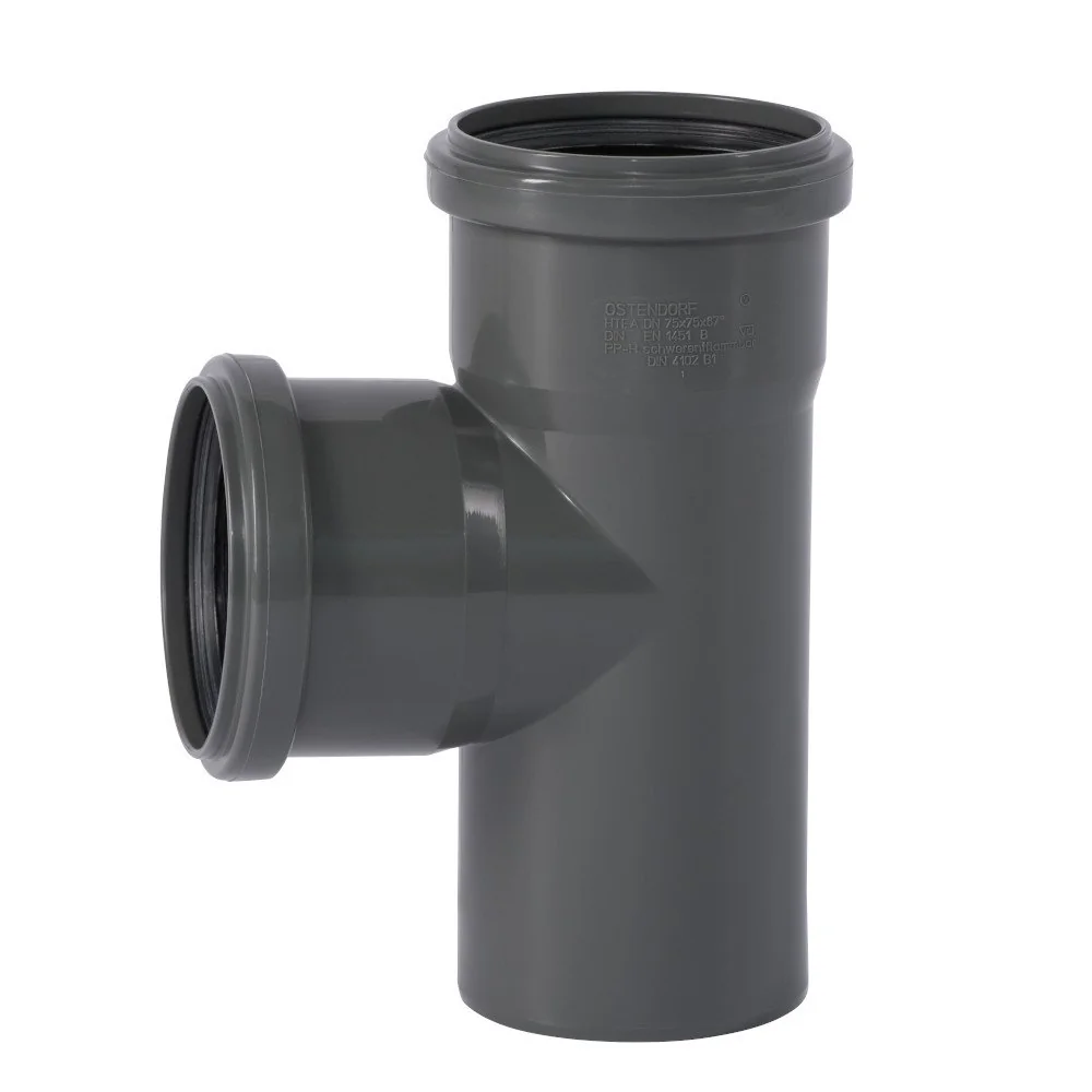 "75mm Drain Pipe, 87 Degree HT Branch image"