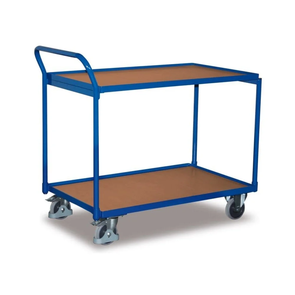"Table Cart 250 kg with 2 Loading Surfaces High Push Handle Type L + EasySTOP image"