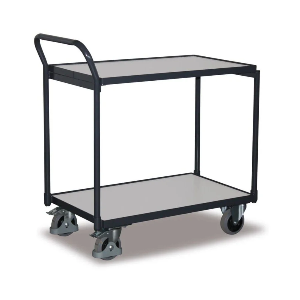 "ESD Workbench Cart with 2 Shelves, EasySTOP, 250kg Capacity image"