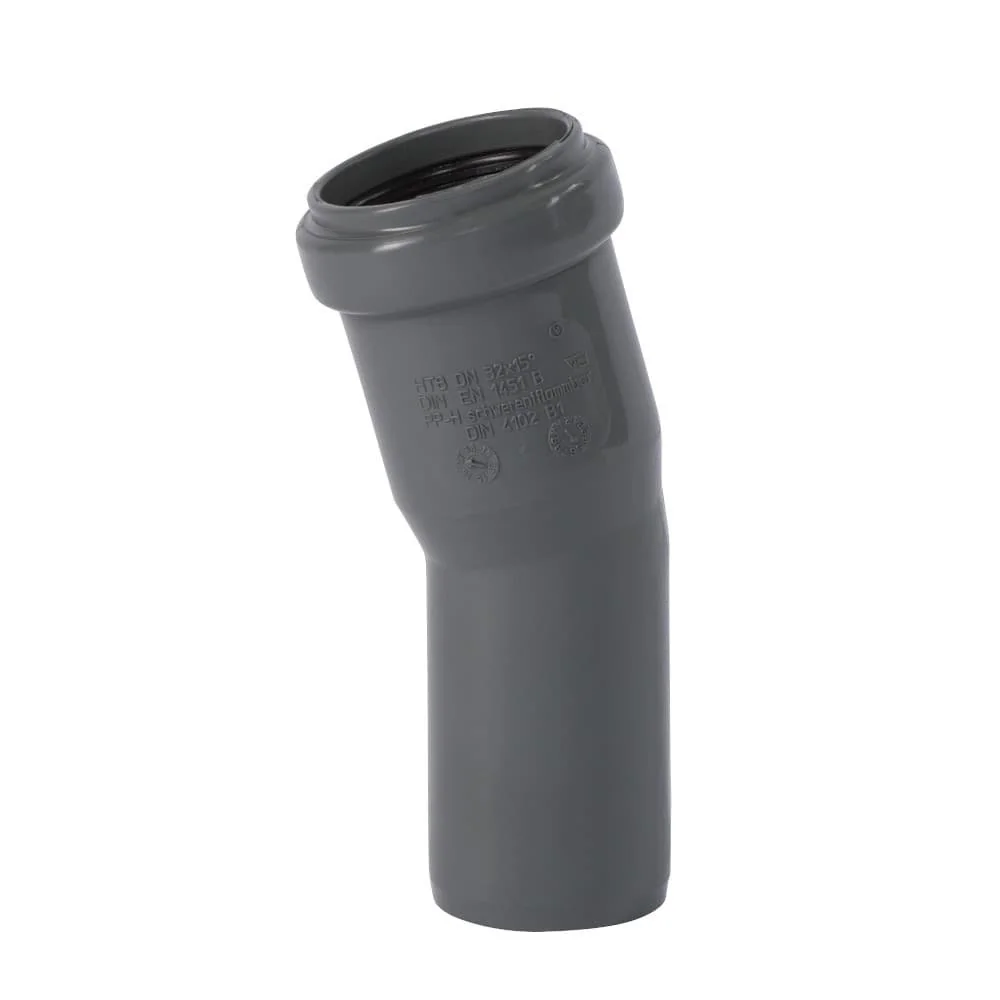 "DN 125 15 Degree HT Pipe Elbow for House Drainage image"