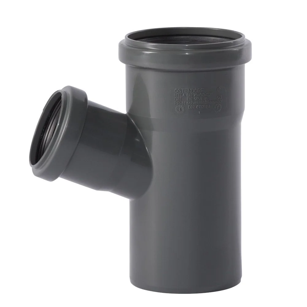 "75mm Drain Pipe Branch, 67 Degree Waste Water Pipe Fitting image"