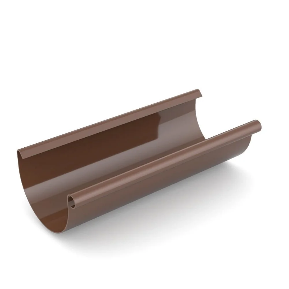 "2m Brown Rain Gutter - System 100 Plastic Roof Guttering image"