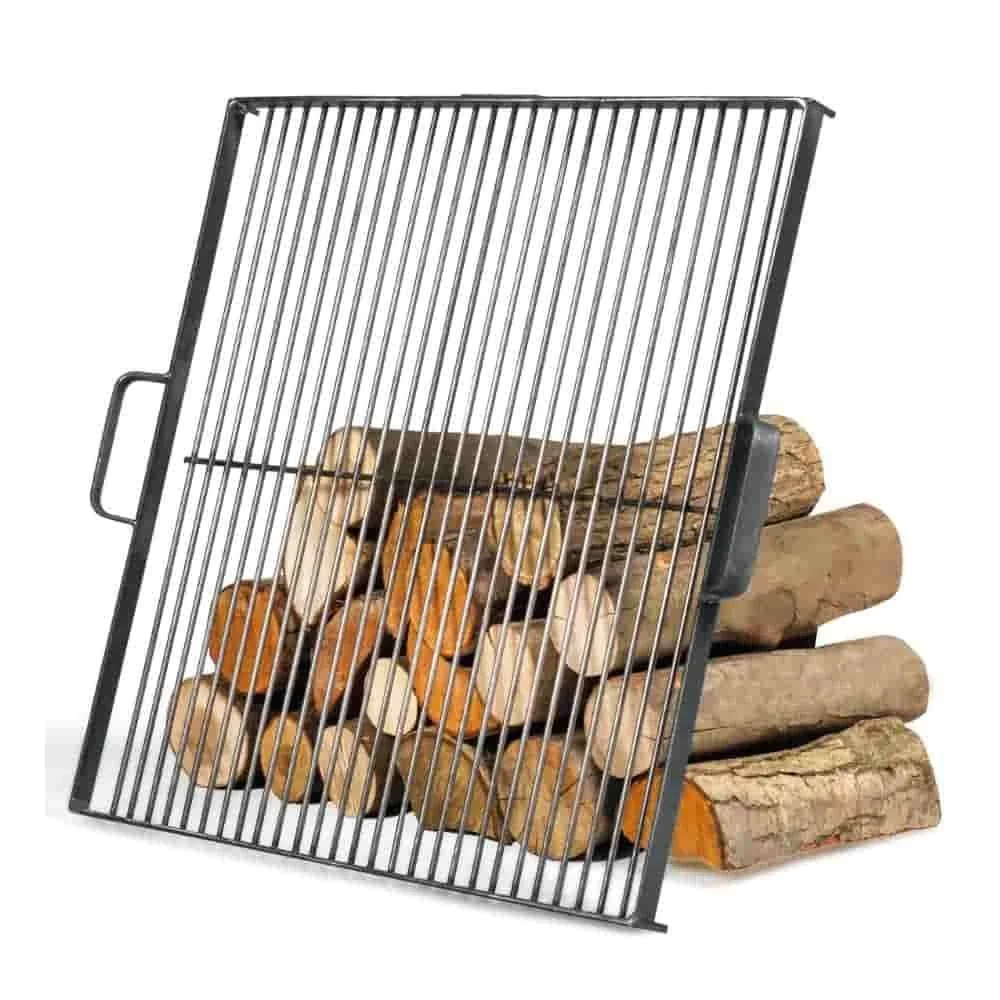 "Square Fire Pit Grill Grate - 44x44 cm Steel Grill Grate for 60cm Fire Bowl image"