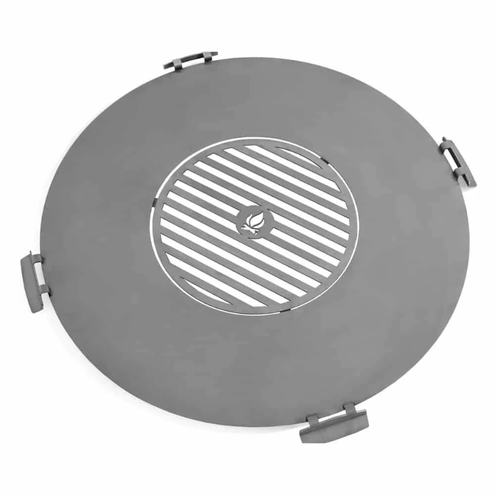 "Fire Pit Grill Plate, 82cm Stainless Steel Griddle with Grate image"