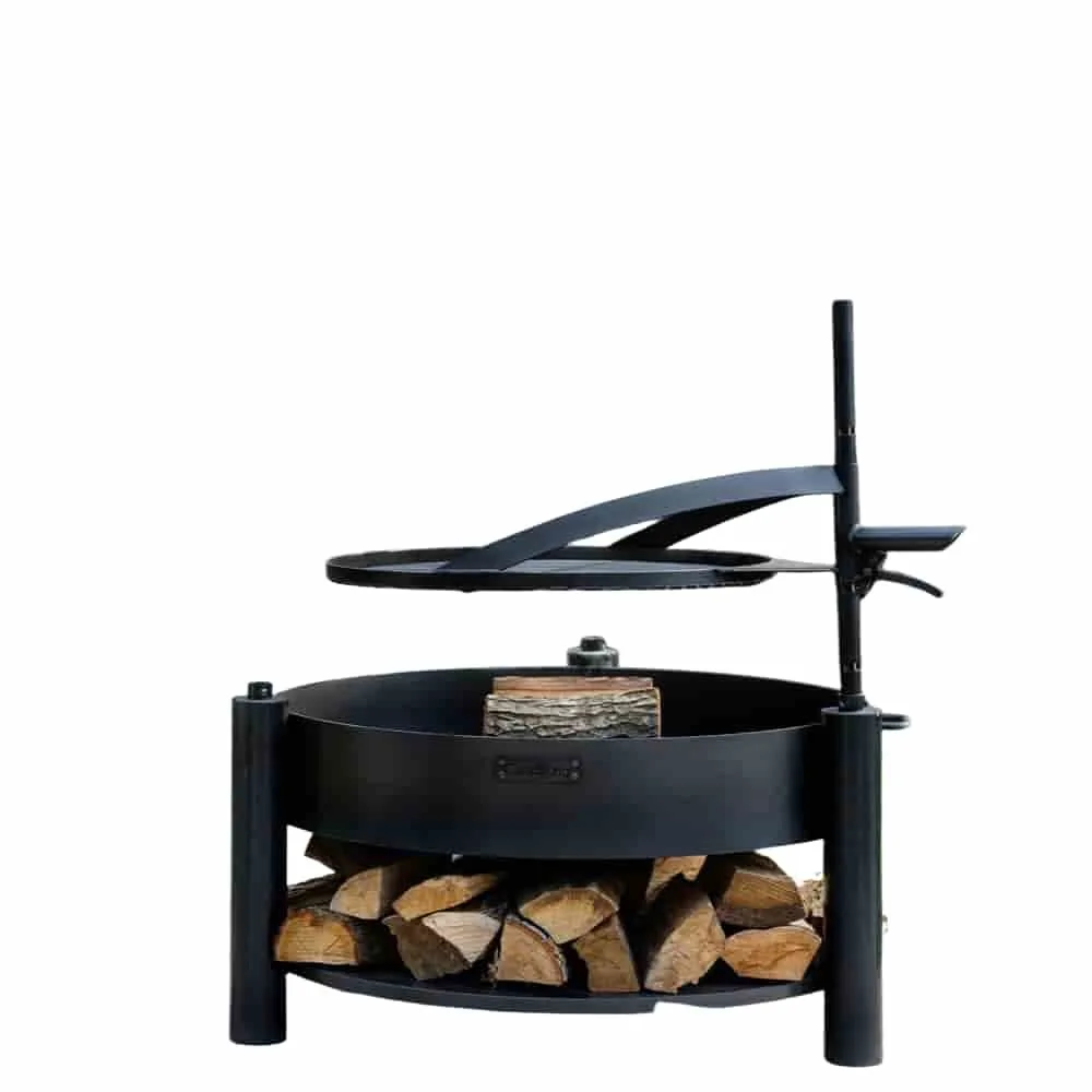 "80cm Fire Pit with Grill & Rotating Grate image"