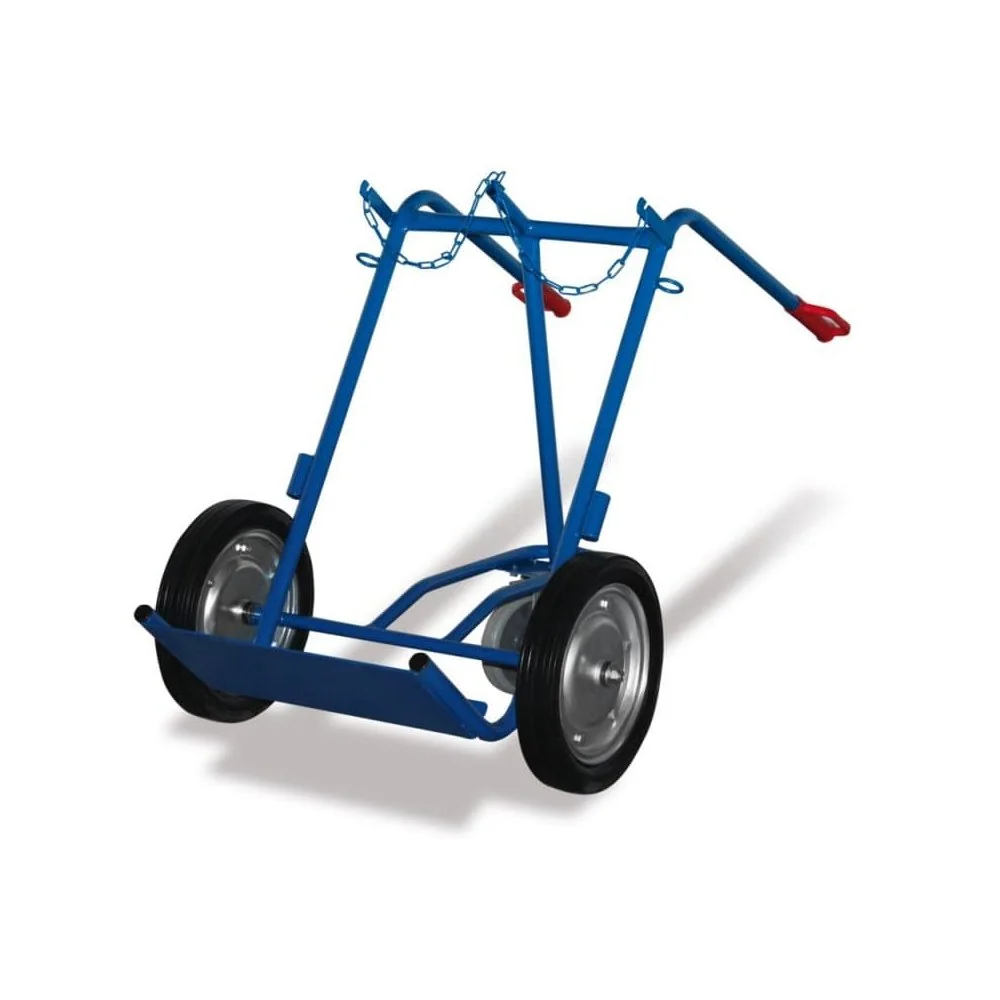 "200 kg Steel Cylinder Cart with Support Wheel image"