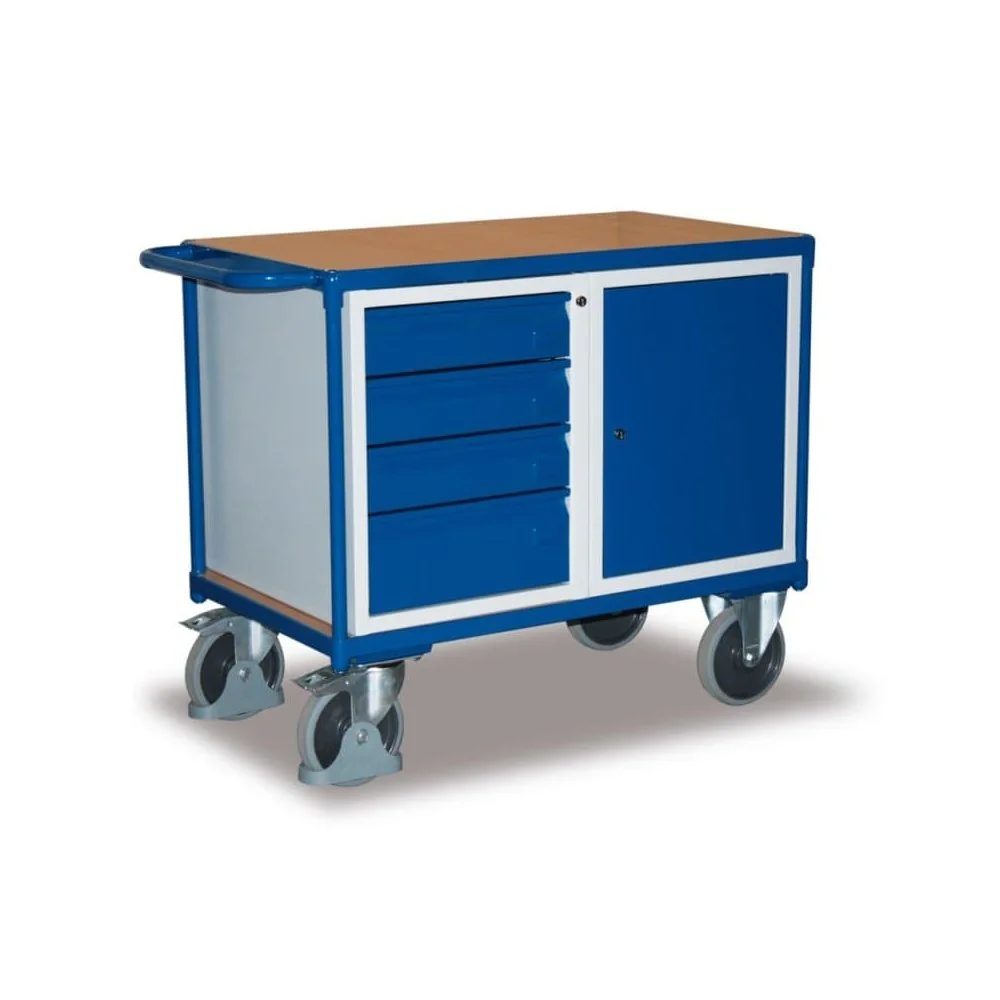 "Locking Mobile Tool Cart with Cabinet & Drawers image"