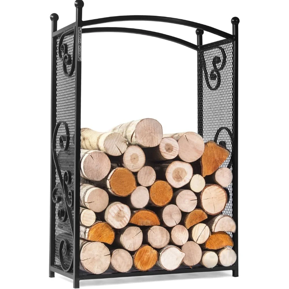 "Steel Firewood Rack, Log Holder 90x60x25cm, Weatherproof image"