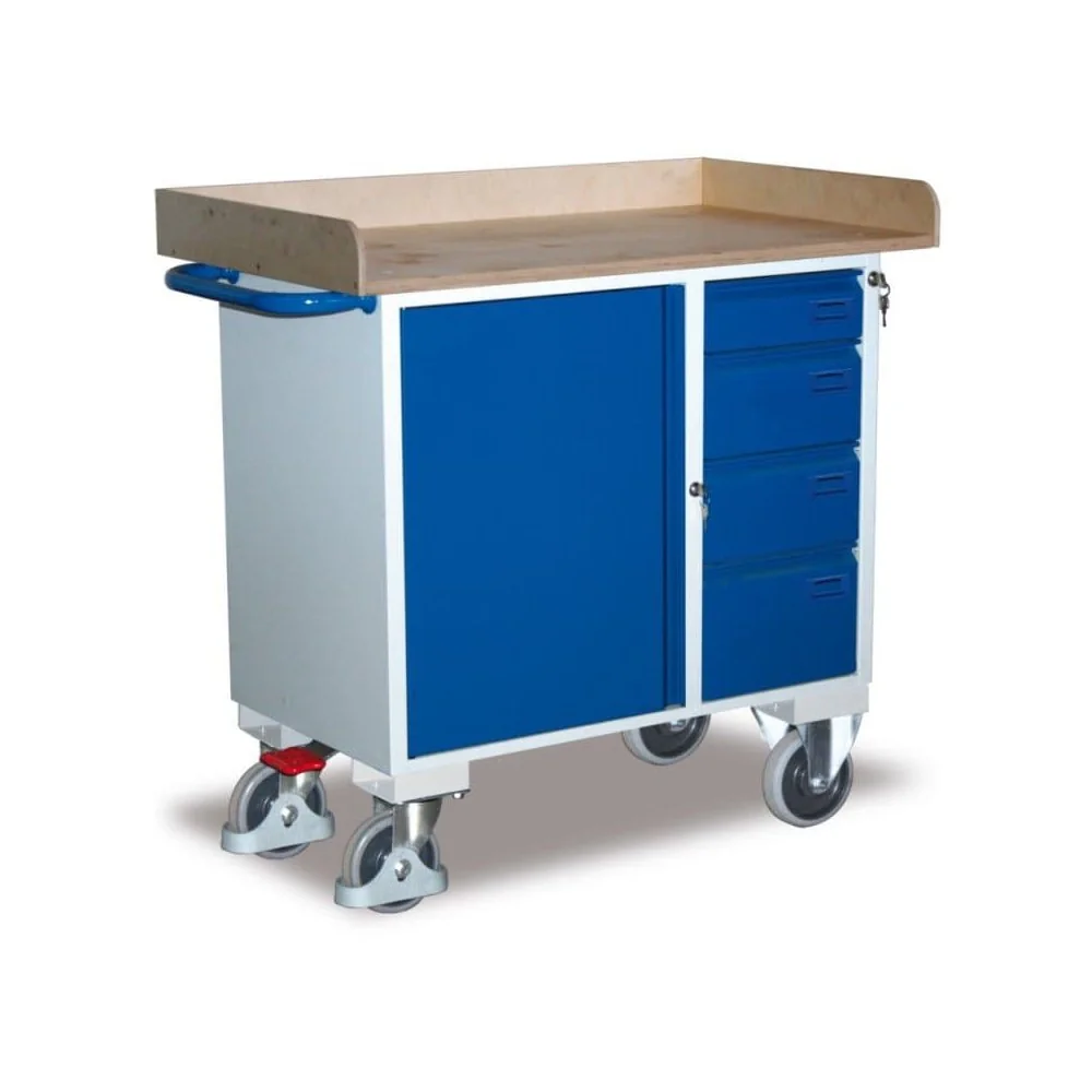 "Rolling Tool Cabinet with Drawers, 4 Drawers, 1 Cabinet, 400 kg Capacity image"