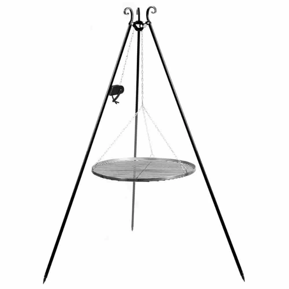 "Swivel Grill with Tripod, Stainless Steel Grate, Crank image"
